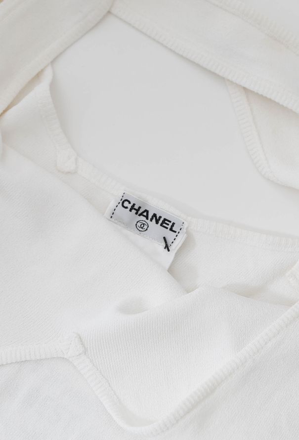 Chanel 2002 Cross Back Knit Bodysuit - 5