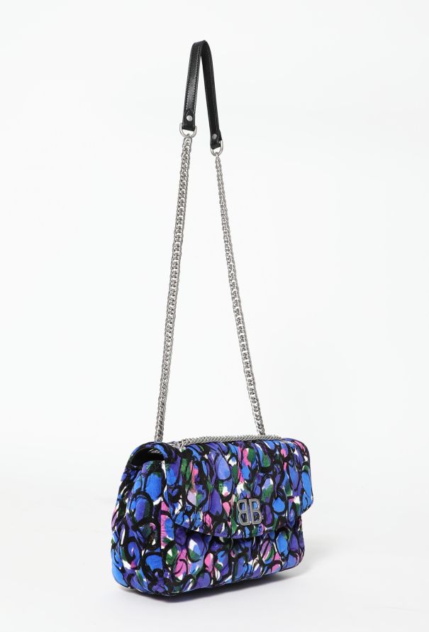 Balenciaga Velvet Floral BB Shoulder Bag - 2