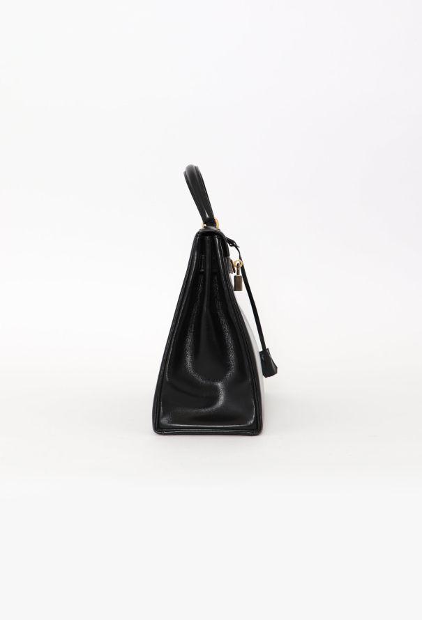 Hermès '70s Black Box Kelly 32 Retourné - 6