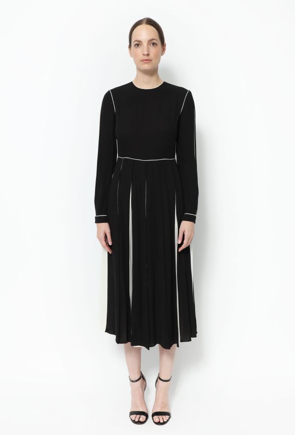 Valentino Bicolor Pleated Silk Dress - 1