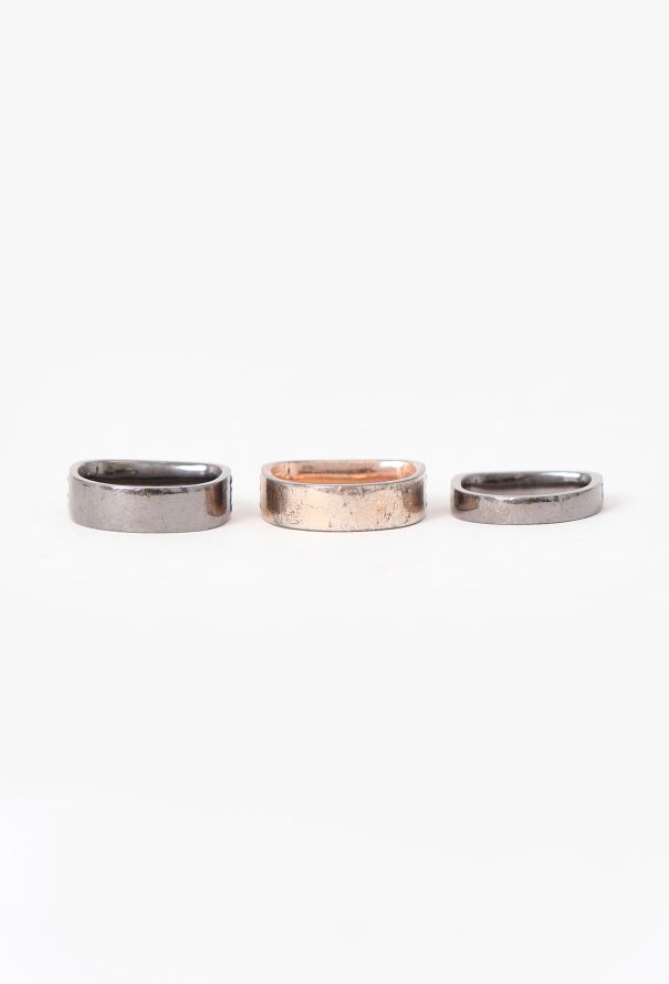 Modern Fine Jewelry AS29 18K Black & Rose Gold Diamond Rings Set - 5