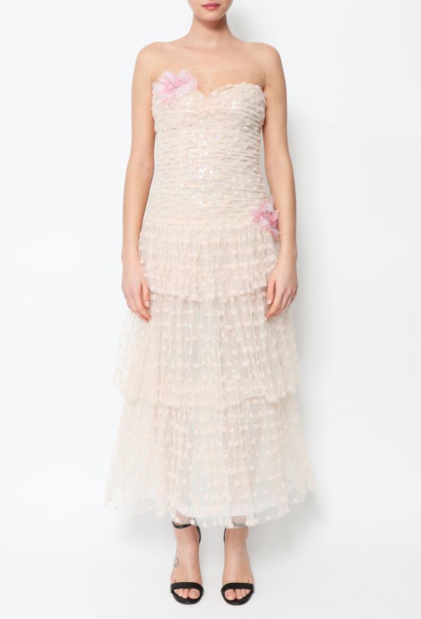 Rodarte F/W 2018 Tulle Rose Dress - 3