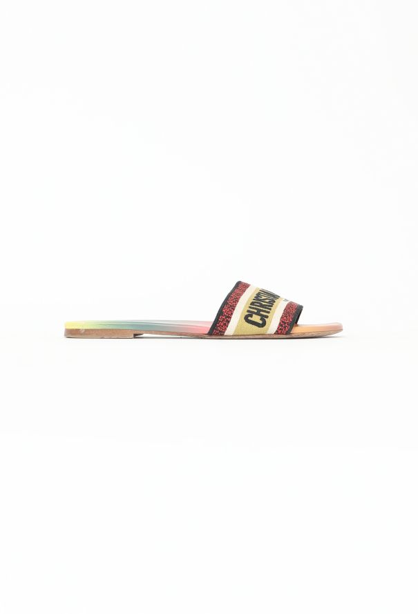 Christian Dior Embroidered Dway Slides - 1