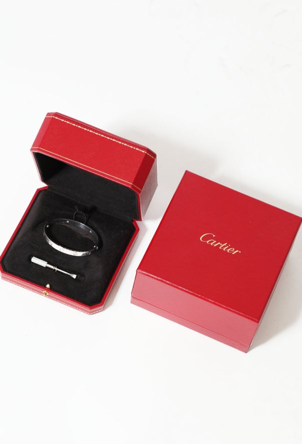 Cartier 18k White Gold Diamond Love Bracelet - 6