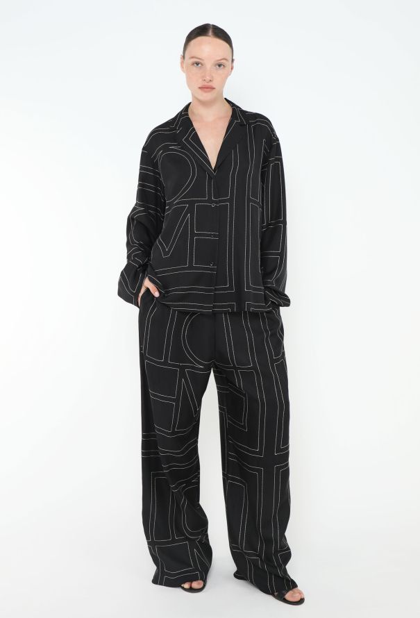 Toteme 2023 Monogram Silk Pajama Set - 3