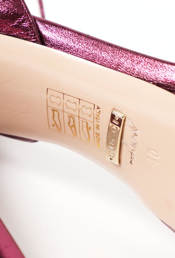 Gucci 'Leila' Metallic Platform Sandals - 5