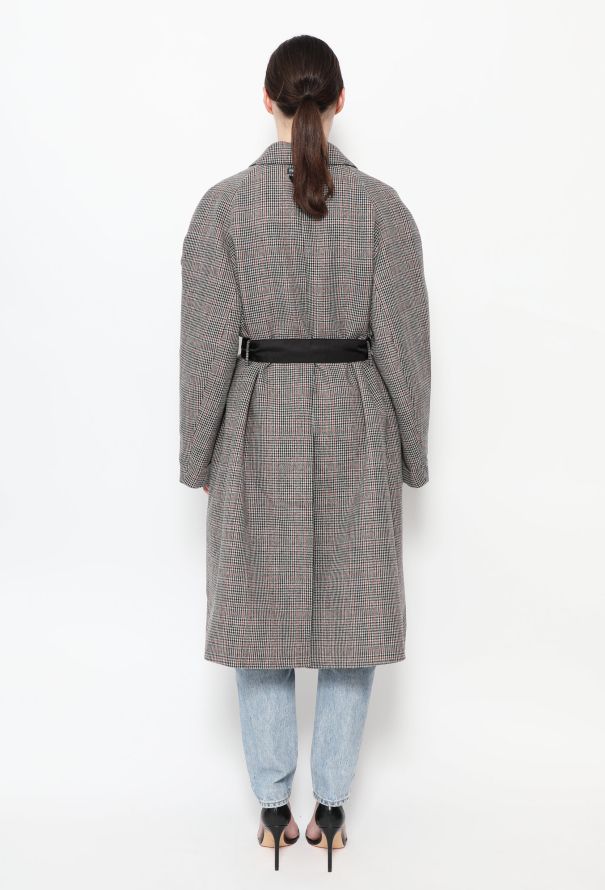 Prada F/W 2018 Belted Houndstooth Coat - 5