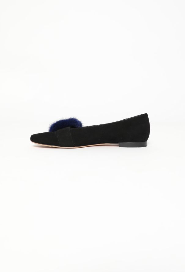 Manolo Blahnik 2023 Mink Fur Buckle Flats - 4