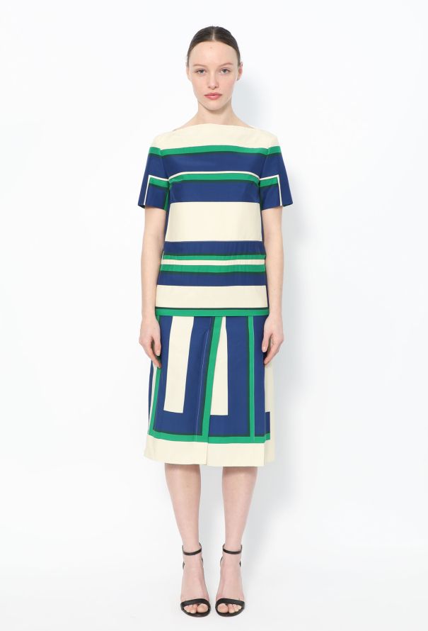 Céline S/S 2011 Striped Bicolor Silk Top - 3