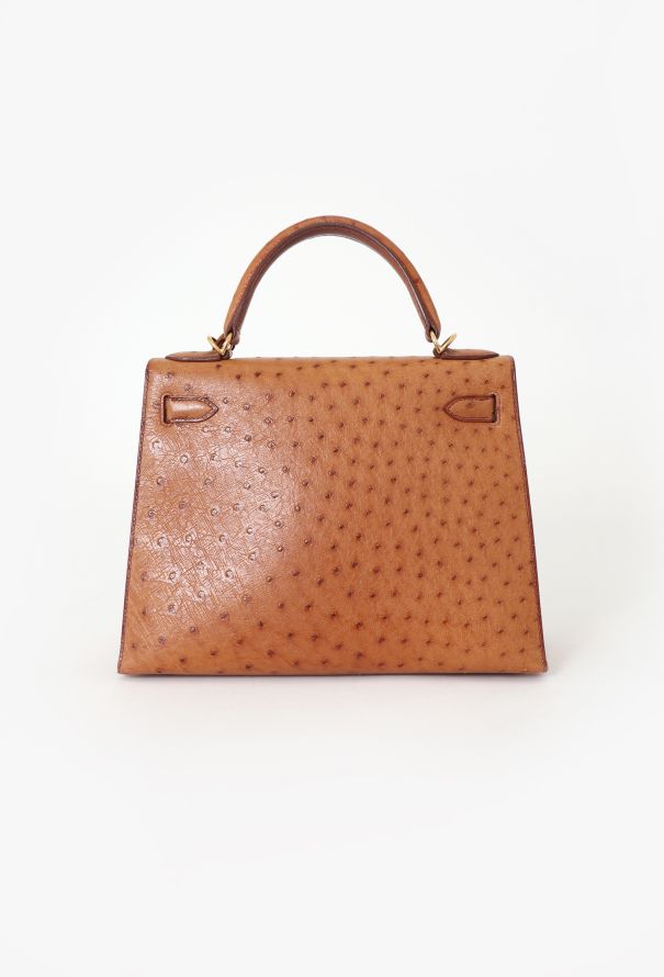 Hermès Gold Ostrich Sellier Kelly 28 - 8