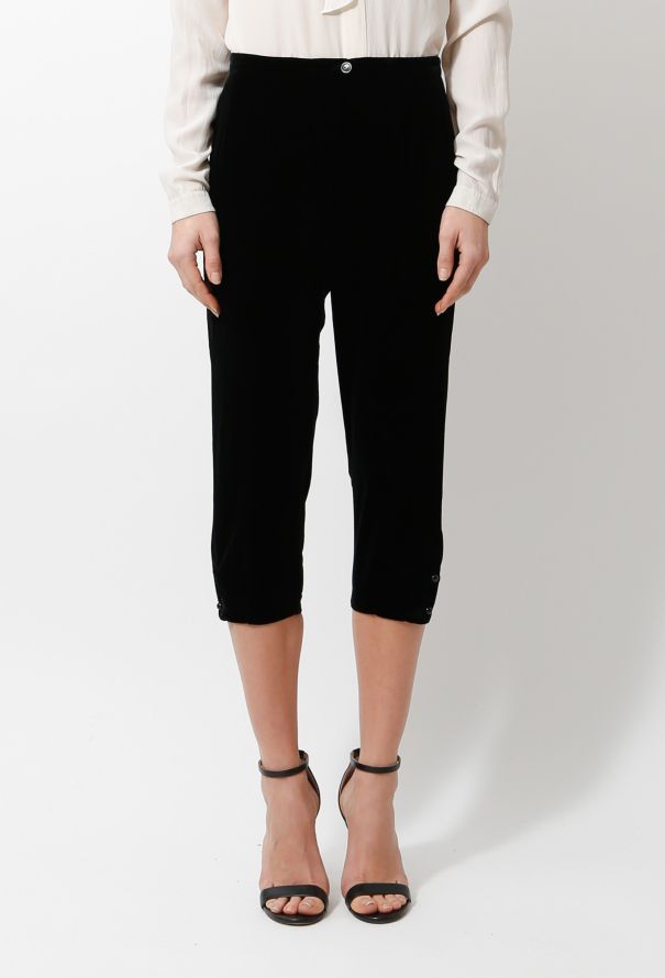 Saint Laurent Vintage Velvet Cropped Trousers - 2