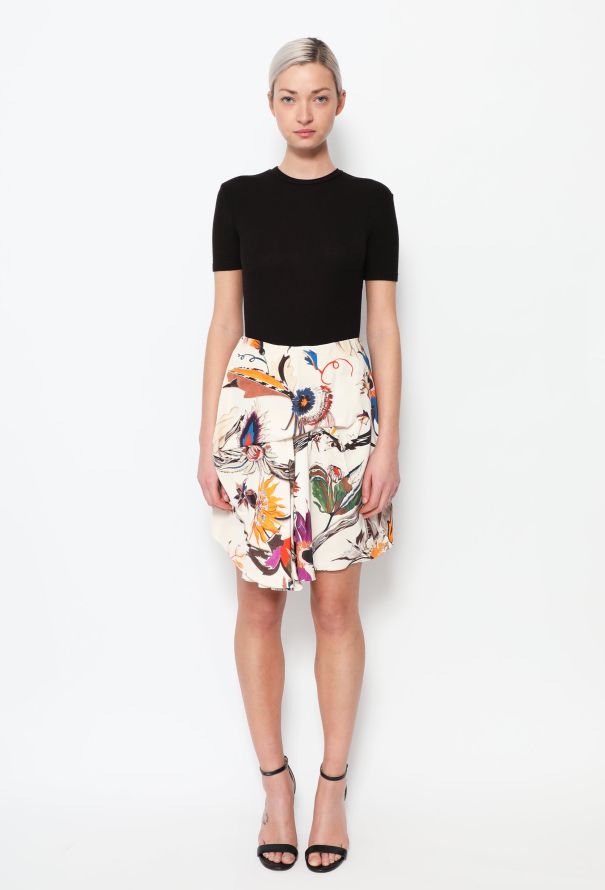 Balenciaga F/W 2011 Graphic Silk Skirt - 1
