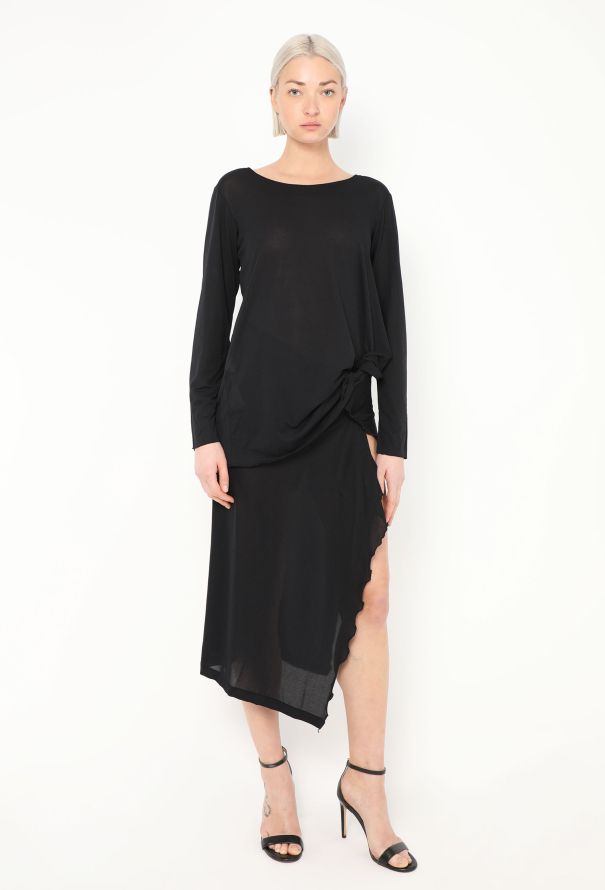Yohji Yamamoto 1994 Jersey Wrap Slit Ensemble - 2