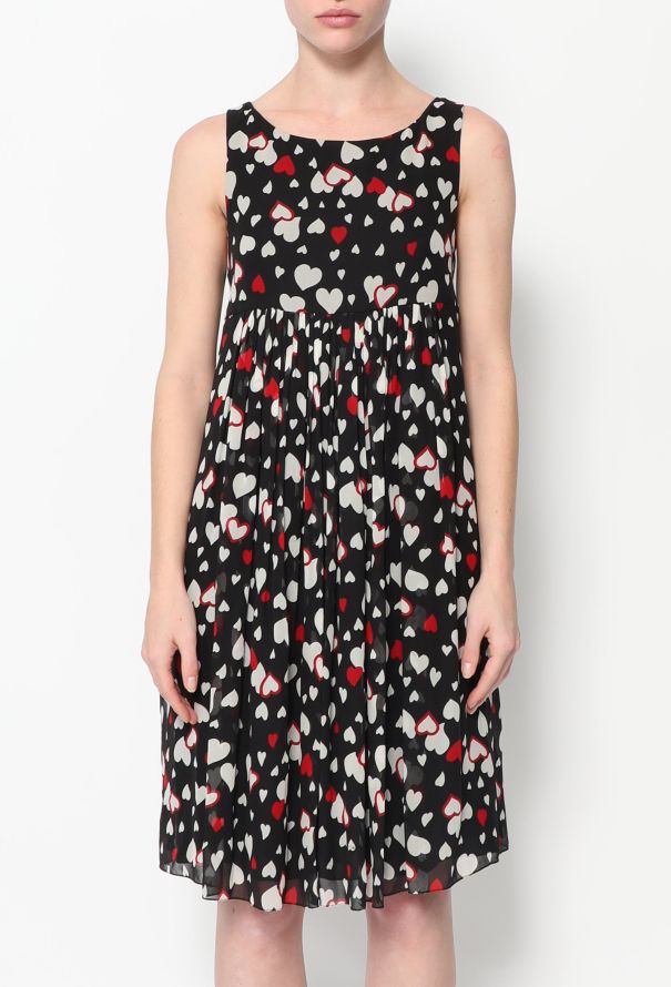 Saint Laurent Heart Printed Silk Dress - 2