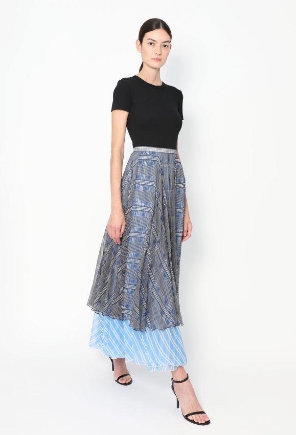 Louis Vuitton S/S 2024 Layered Plaid Chiffon Skirt - 3
