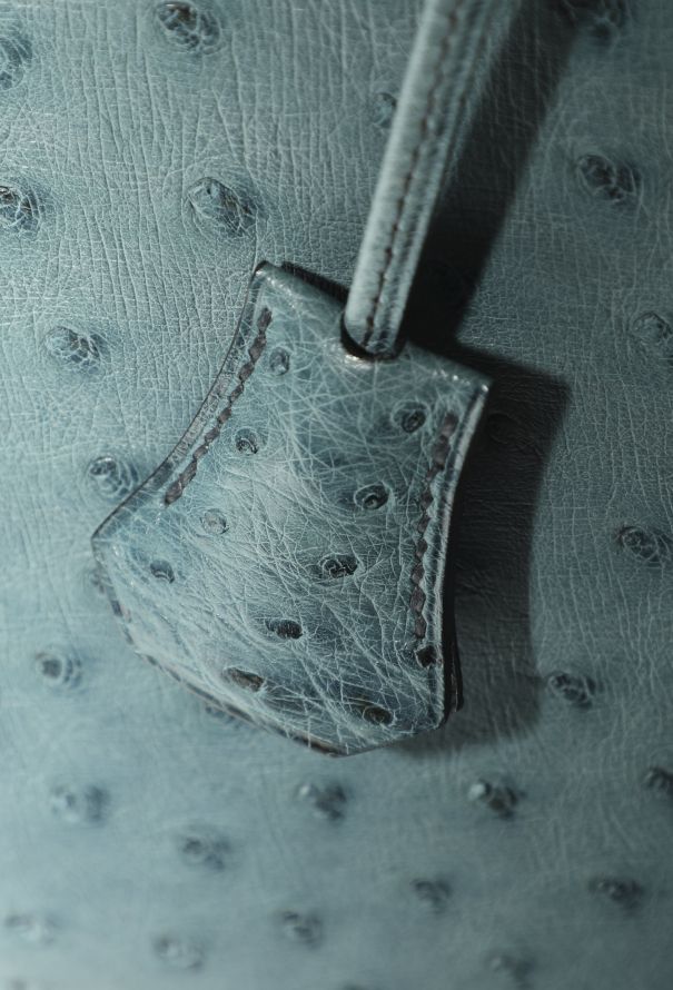 Hermès '90s Bleu Jean Ostrich Kelly Sellier 32 - 18