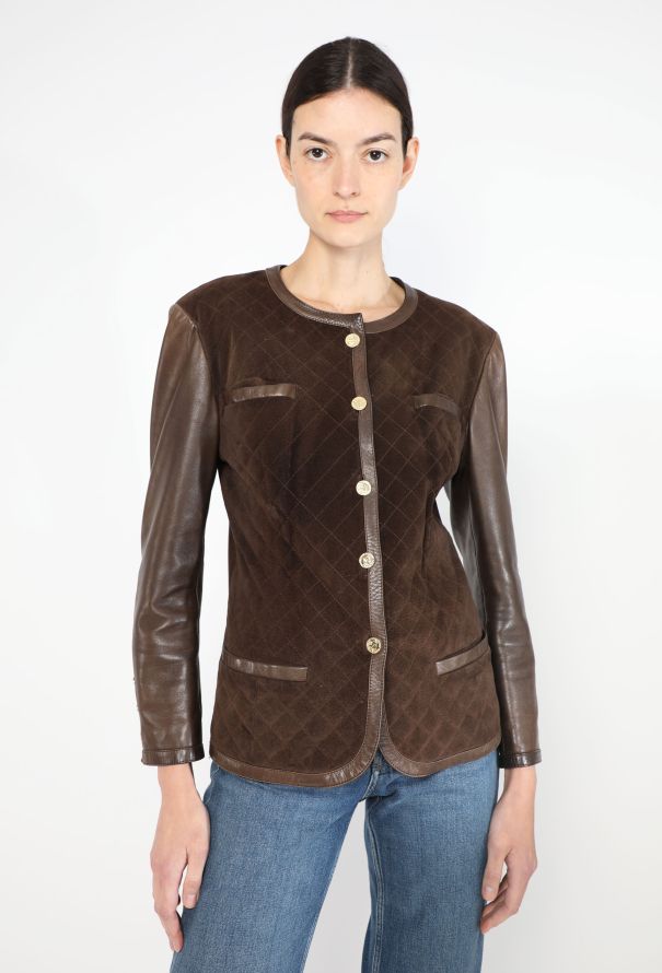 Chanel COLLECTOR F/W 1988 Quilted Suede Jacket - 4