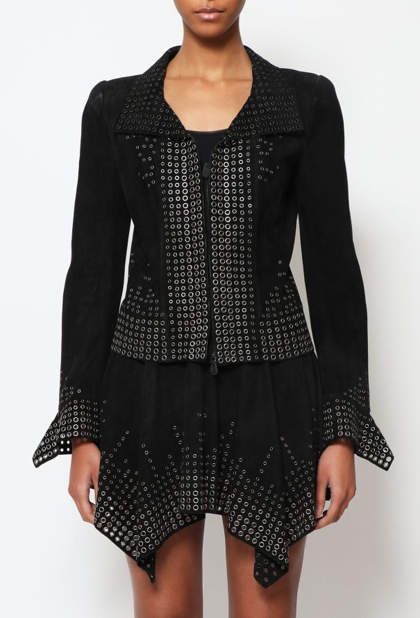 Alexander McQueen COLLECTOR 2000s Suede Eyelet Ensemble - 2