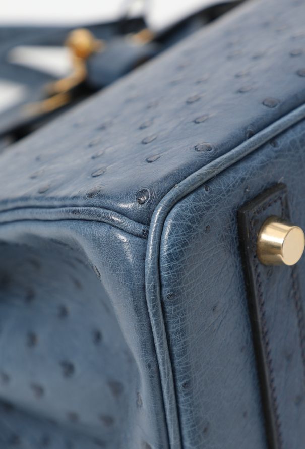 Hermès Blue Ostrich Birkin 30 - 9
