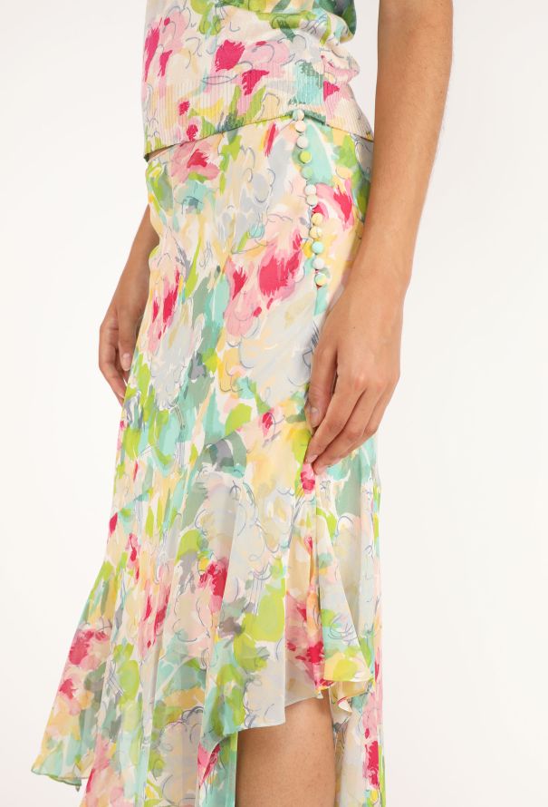John Galliano Floral 3-Piece Chiffon Ensemble, 2005 - 8