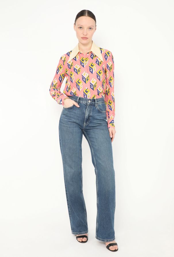 Gucci S/S 2017 Silk Jacquard 'GG' Shirt - 4