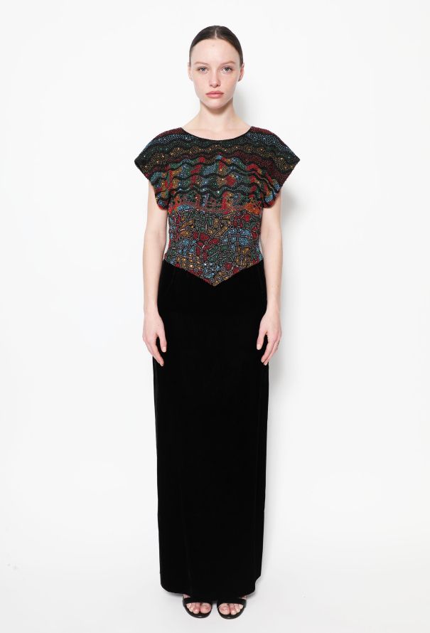STUNNING Karl Lagerfeld S/S 1986 Mosaic Beaded Top - 3