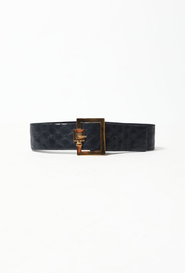 Chanel Vintage Quilted 'CC' Leather Belt - 1