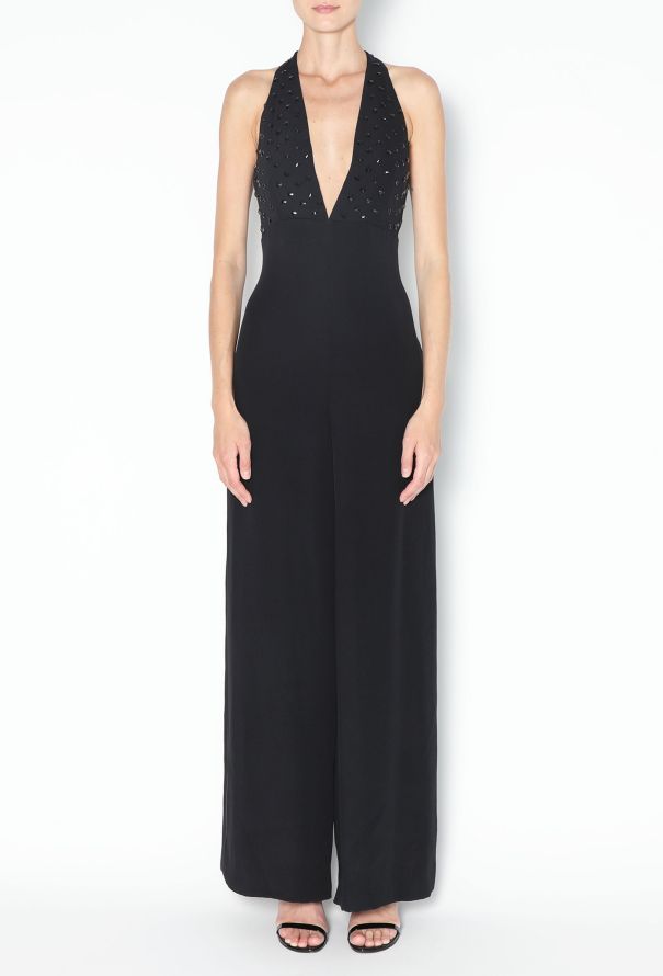 Chloé Embellished Crêpe Halter Jumpsuit - 4