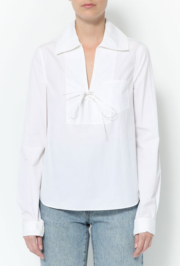 Prada Lace-up Cotton Sailor Top - 1