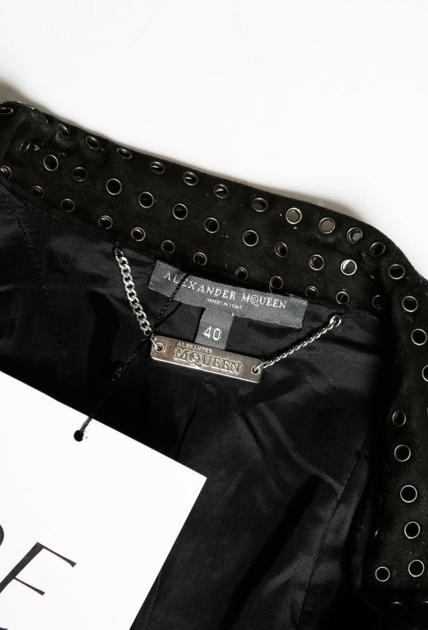 Alexander McQueen COLLECTOR 2000s Suede Eyelet Ensemble - 6