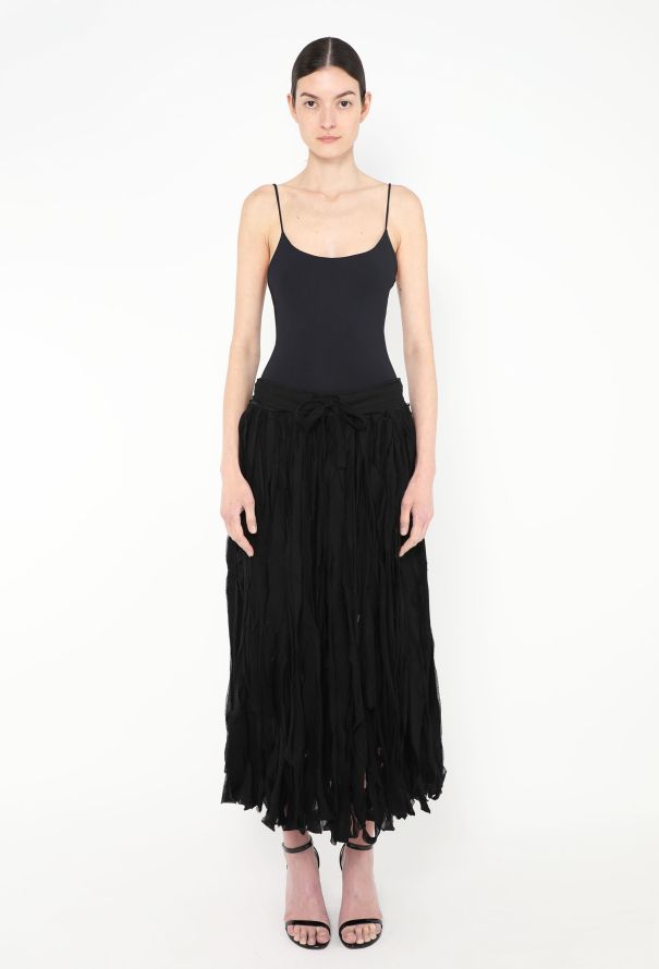 Yohji Yamamoto Distressed Fringe Skirt - 2