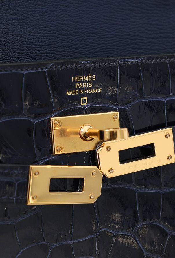 Hermès Bleu Encre Alligator Kelly Classique Wallet - 11