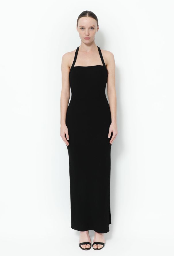 Gianni Versace Vintage Black Crêpe Halter Bustier Dress – Spring 1993 - 1
