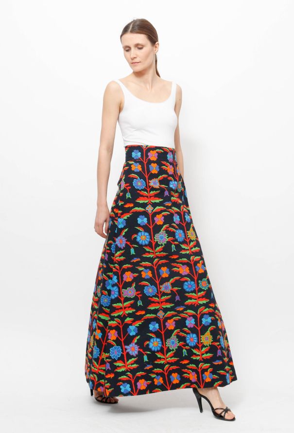 Exquisite Vintage Jean-Louis Scherrer '70s Floral Skirt - 2