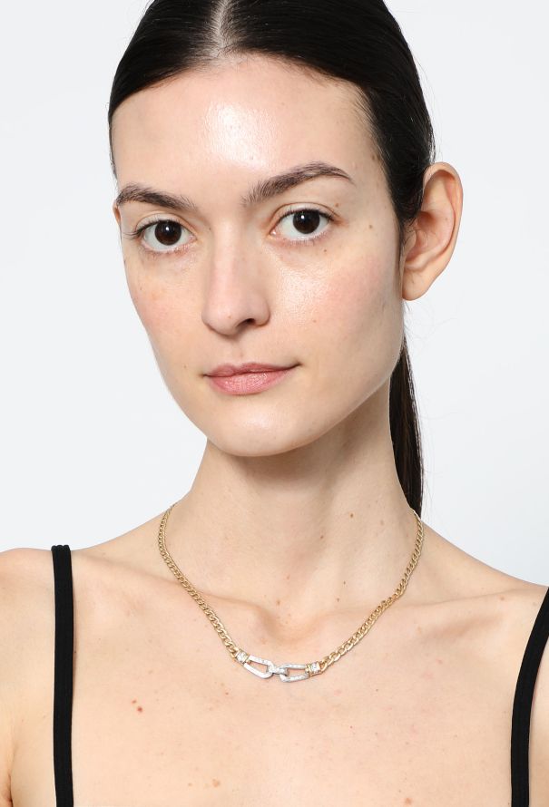 Vintage Fine Jewelry Vintage 18k Gold & Diamond Chainlink Necklace – 1980s - 2