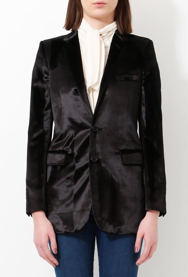 Saint Laurent S/S 2015 Velvet Smoking Blazer - 2