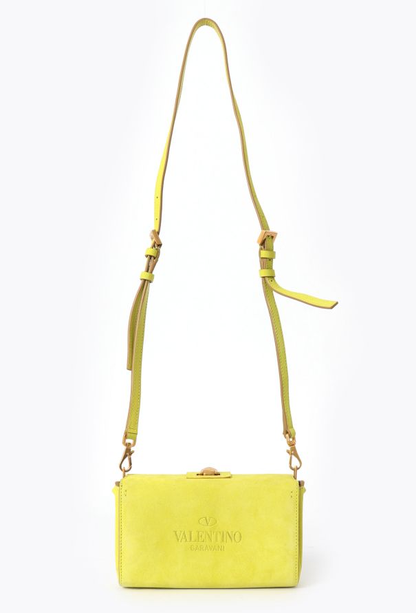 Valentino Yellow Suede Clutch - 2