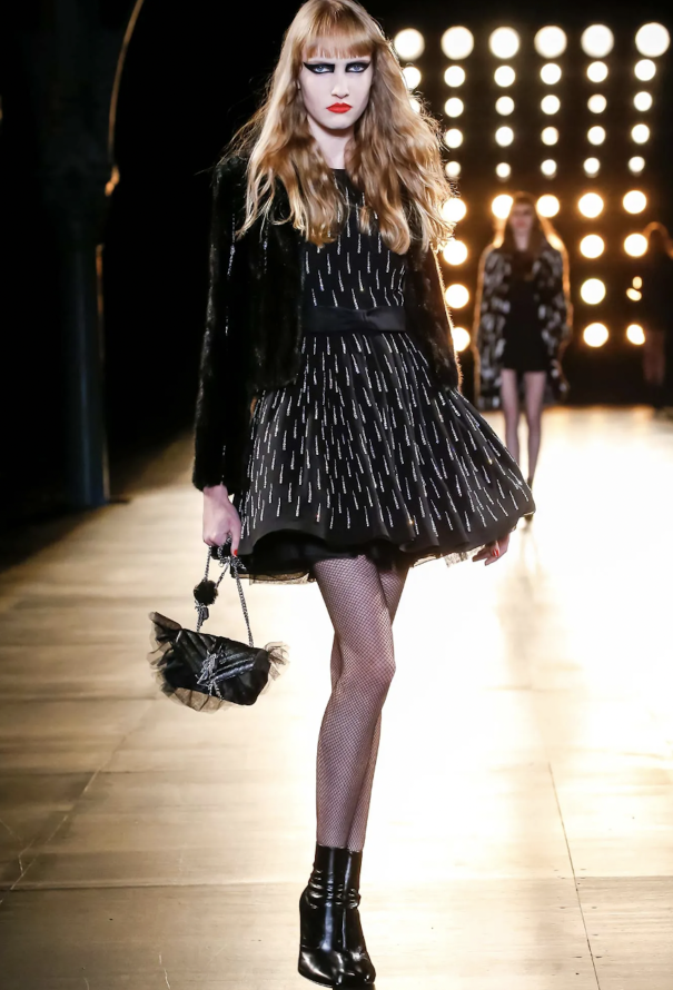 Saint Laurent F/W 2015 Embellished Silk Bow Dress - 3
