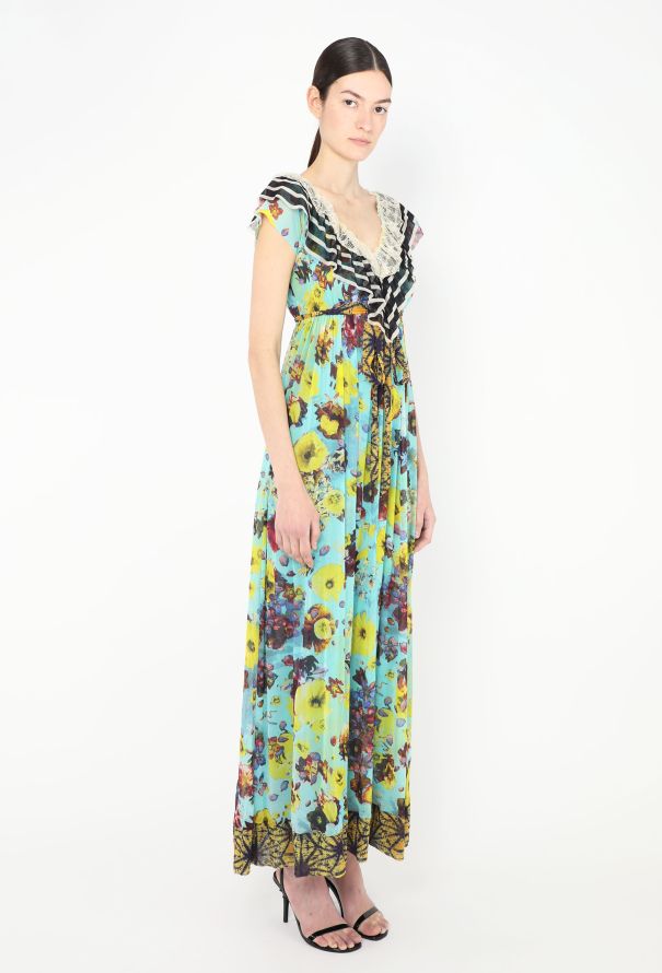 Jean Paul Gaultier Floral Lace Trim Maxi Dress - 4