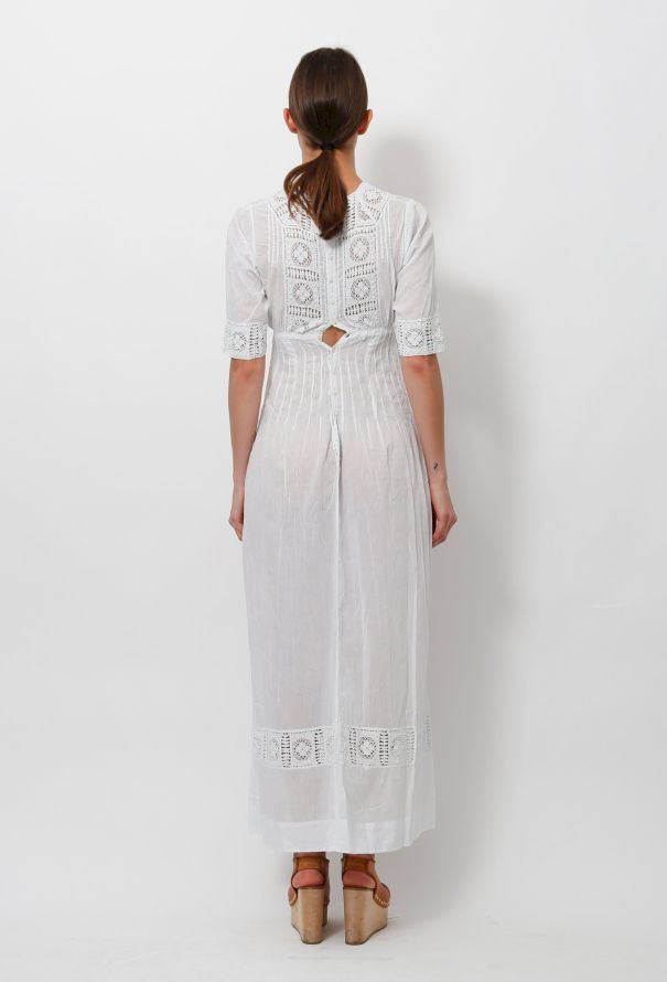 Edwardian Lace Cotton Dress - 5