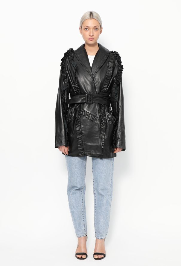 Rodarte F/W 2016 Ruffled Leather Jacket - 3