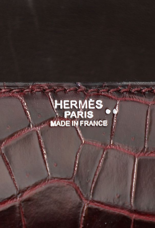 Hermès Bordeaux Crocodile Niloticus Egée Clutch - 3