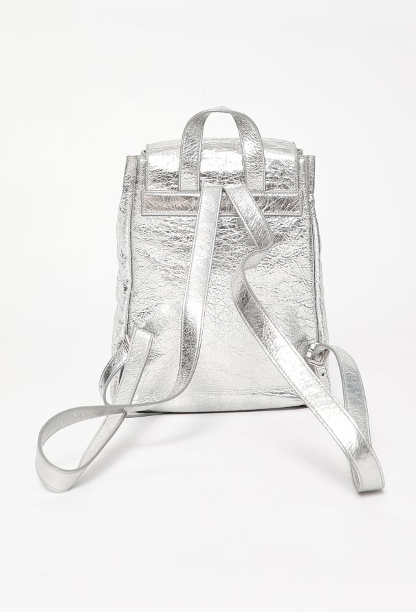 Saint Laurent Metallic Silver Venice Backpack - 4
