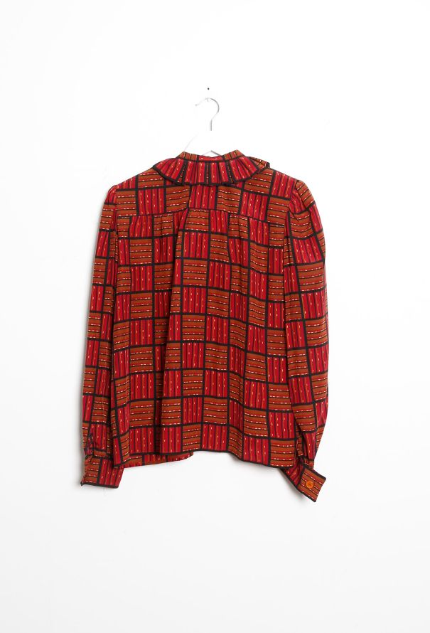Givenchy Vintage Graphic Printed Lavallière Blouse - 6