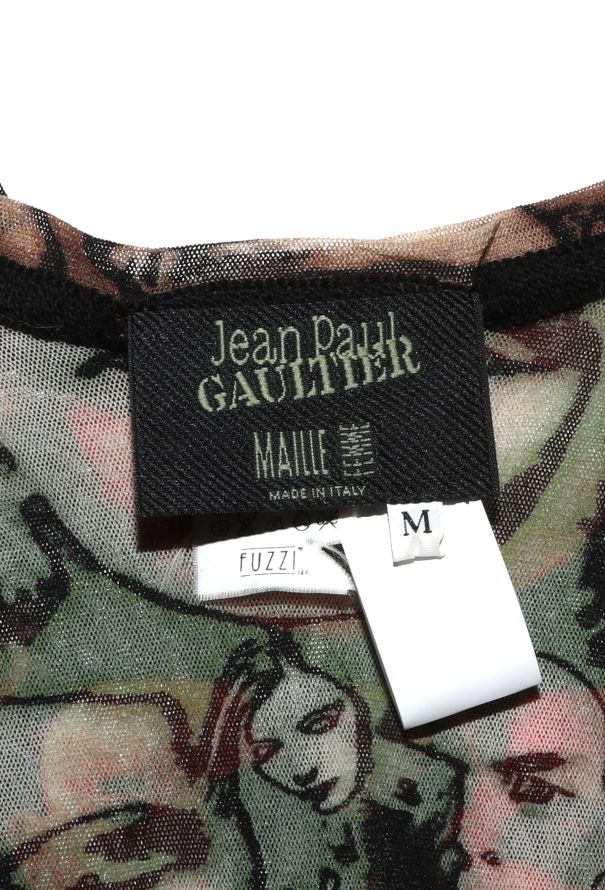 Jean Paul Gaultier Rare F/W 1992 Mesh Face Print Top - 5