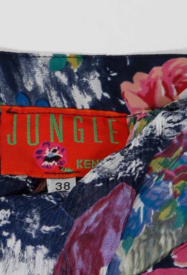 Kenzo '80s Pleated Flower Print Maxi Skirt - 5
