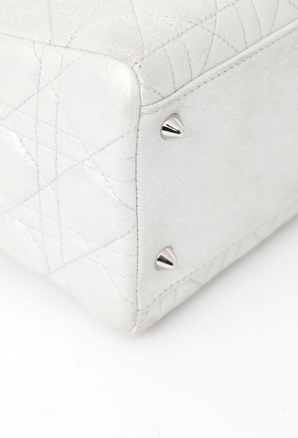 Dior Metallic Silver Lady Dior Bag - 9