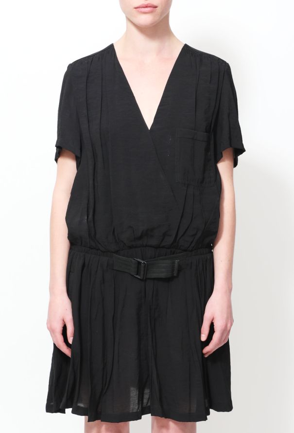 Balenciaga V-Neck Belted Cotton Dress - 2