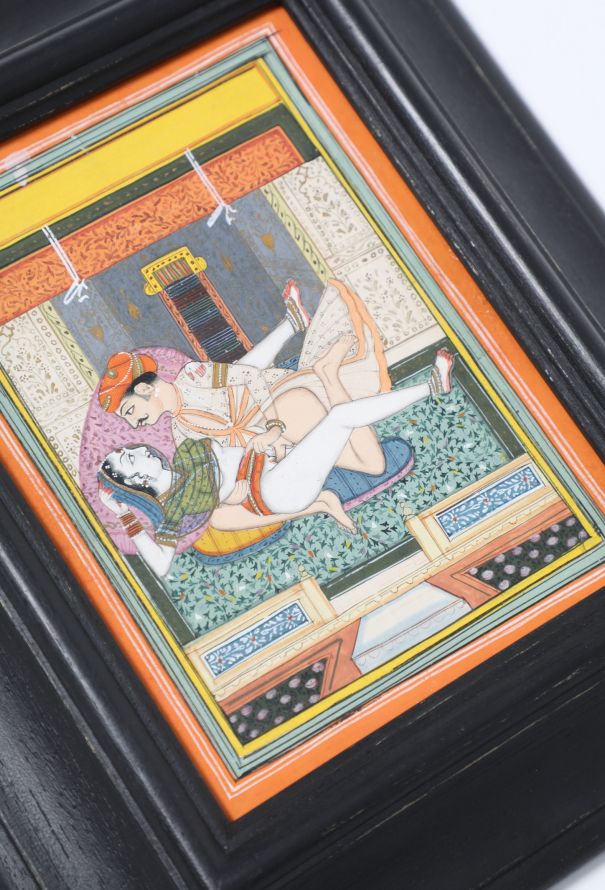 Vintage Objects & Decor Antique Kamasutra Watercolor Painting - 2