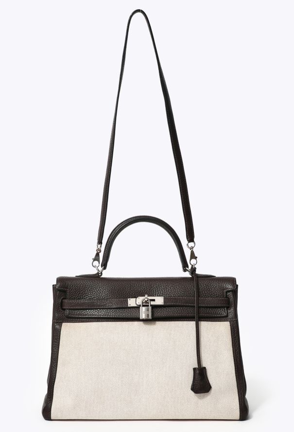 Hermès Kelly 35 Retourne – Toile H & Ébène Clémence (2005) - 3